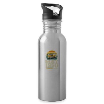 73rd birthday May Born in 1950 Gift idea - Water bottle with straw - silver - Right
