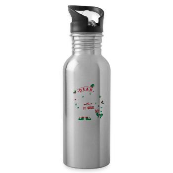Weihnachten Santa Clause Hund Jack Russell - Trinkflasche mit integriertem Trinkhalm - Lightsilver - Rechts