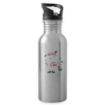 Weihnachten Santa Hunderasse Drever - Trinkflasche mit integriertem Trinkhalm - Lightsilver - Rechts
