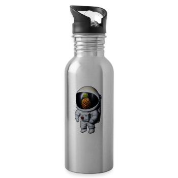Pineapple Astronaut - Water bottle with straw - silver - Right