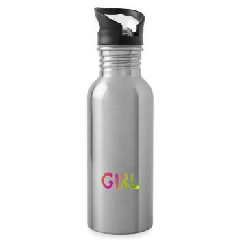 Girl Tagesoutfit Weihnachtsgeschenk - Trinkflasche mit integriertem Trinkhalm - Lightsilver - Rechts