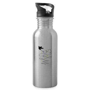 Kolibri Travel - Water bottle with straw - silver - Right