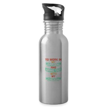 I Just Want To Work In My Garden And Hang Out With - Trinkflasche mit integriertem Trinkhalm - Lightsilver - Rechts