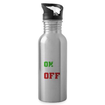 Tschüss Welt Schwertkämpfer Geschenk - Trinkflasche mit integriertem Trinkhalm - Lightsilver - Rechts