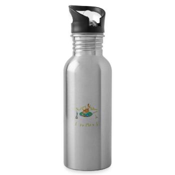 I Don't Care I Do What I Want für Flat Earth - Trinkflasche mit integriertem Trinkhalm - Lightsilver - Rechts