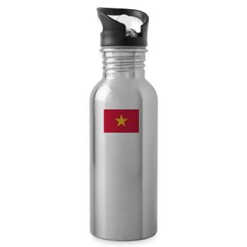Drapeau national du Vietnam - Gourde avec paille intégrée - argent clair - Droite