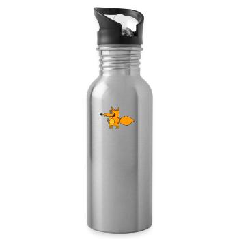 arctic fox fuchs68 - Trinkflasche mit integriertem Trinkhalm - Lightsilver - Rechts