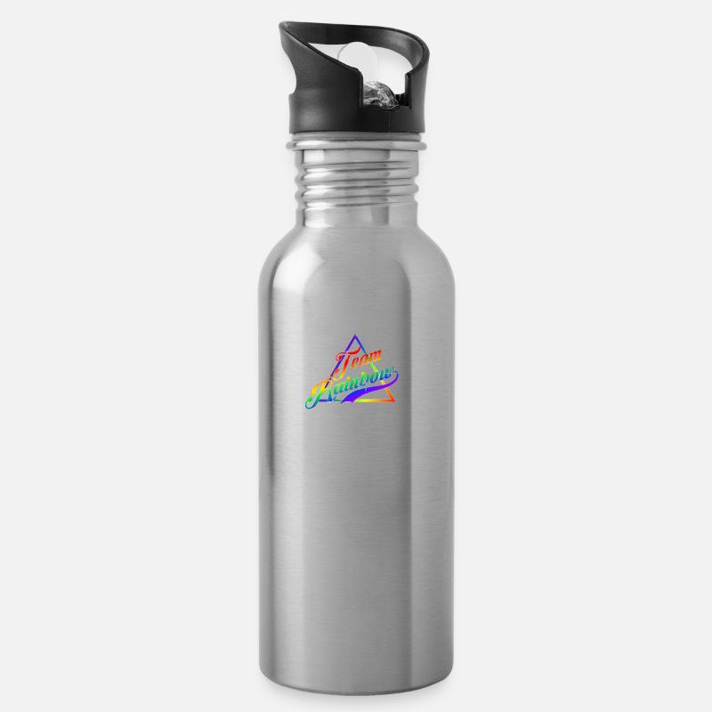 Team Rainbow Triangle Gay Pride LGBT - Gourde avec paille intégrée - argent clair