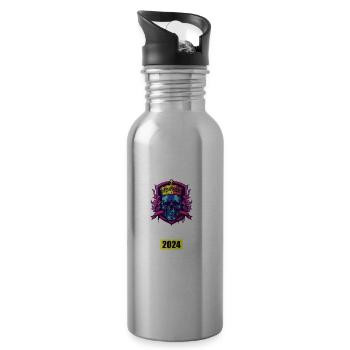 Junggesellenabschied 2024 Totenkopf Jga Krone - Trinkflasche mit integriertem Trinkhalm - Lightsilver - Rechts