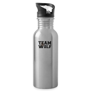 Werwolf / Halloween: Team Wolf - Trinkflasche mit integriertem Trinkhalm - Lightsilver - Rechts