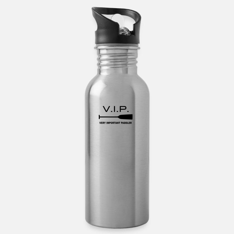 VIP Very Important Paddler Drachenboot Kanu 1c - Trinkflasche mit integriertem Trinkhalm - Lightsilver
