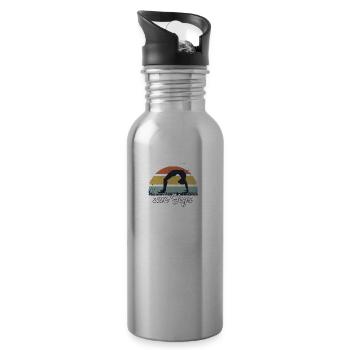 Mir Reichts Yoga Entspannung - Trinkflasche mit integriertem Trinkhalm - Lightsilver - Rechts