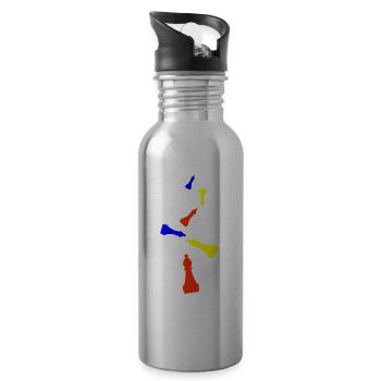 Schachfigur symbol - Trinkflasche mit integriertem Trinkhalm - Lightsilver - Rechts