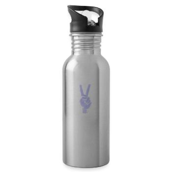 neon peace - Trinkflasche mit integriertem Trinkhalm - Lightsilver - Rechts