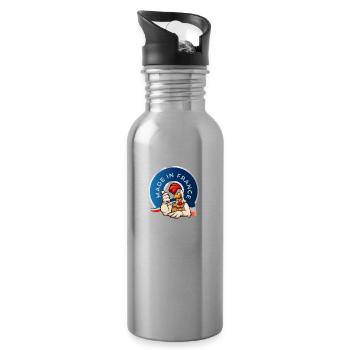 MADE IN FRANCE - Gourde avec paille intégrée - argent clair - Droite