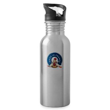 MADE IN FRANCE - Gourde avec paille intégrée - argent clair - Droite