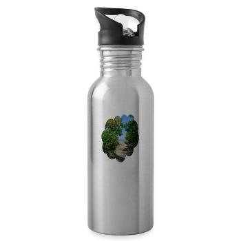 Weg zum Strand - Trinkflasche mit integriertem Trinkhalm - Lightsilver - Rechts