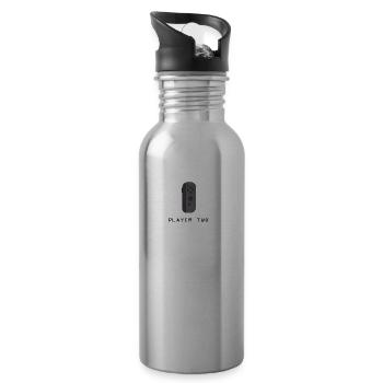 ¿Bereit Spieler zwei? - Trinkflasche mit integriertem Trinkhalm - Lightsilver - Rechts