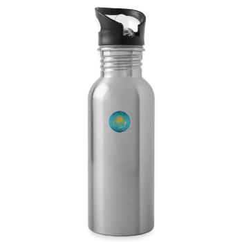 Made in Kazakhstan - Trinkflasche mit integriertem Trinkhalm - Lightsilver - Rechts