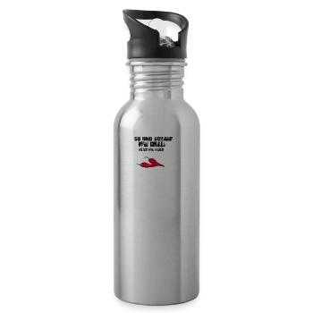 50 Geburtstag - Trinkflasche mit integriertem Trinkhalm - Lightsilver - Rechts