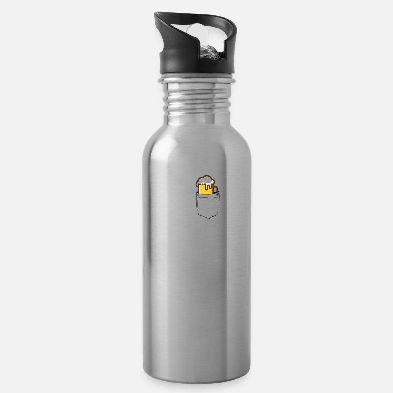 Beer bag - Water bottle with straw - silver