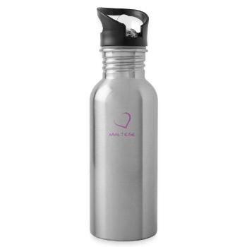 just a girl in love with her maltese - Water bottle with straw - silver - Right