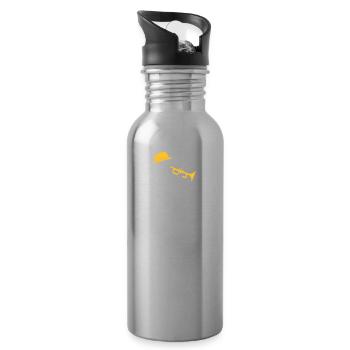 A Jazz Musician Plays The Trumpet - Water bottle with straw - silver - Right