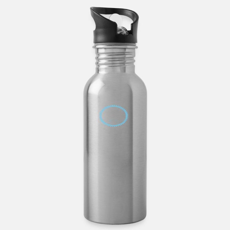 SERFAUS Winter Berge - Trinkflasche mit integriertem Trinkhalm - Lightsilver