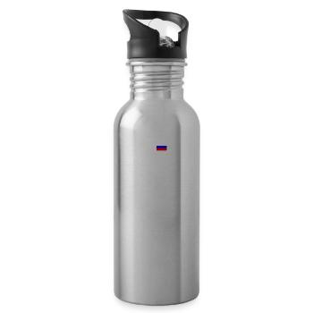 EKG heartbeat Russia - Water bottle with straw - silver - Right