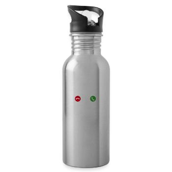 Call Mobile Anruf DRUMMER SCHLAGZEUG drums - Trinkflasche mit integriertem Trinkhalm - Lightsilver - Rechts
