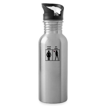 Corée du Sud cadeau de ma femme votre - Gourde avec paille intégrée - argent clair - Droite