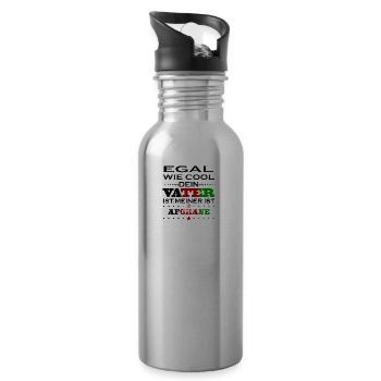 Egal wie cool vater geschenk Afghanistan - Trinkflasche mit integriertem Trinkhalm - Lightsilver - Rechts