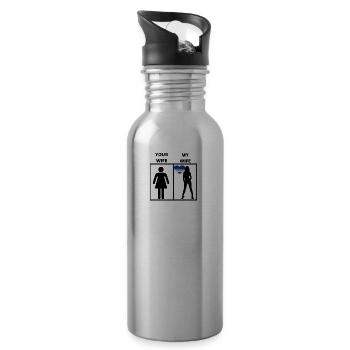 Kap Verde geschenk my your wife - Trinkflasche mit integriertem Trinkhalm - Lightsilver - Rechts