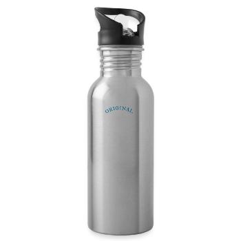 Original 100% Mario, Geschenk, - Trinkflasche mit integriertem Trinkhalm - Lightsilver - Rechts