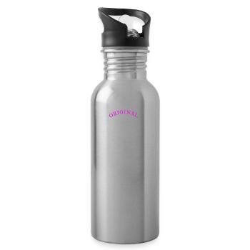 Original 100% Paula, Geschenk, Namen - Trinkflasche mit integriertem Trinkhalm - Lightsilver - Rechts