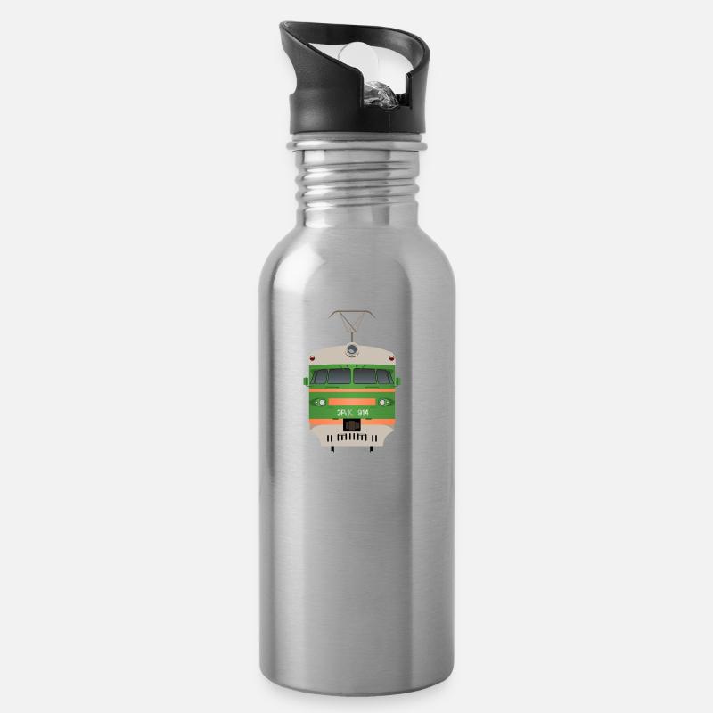 Zug Russland - Trinkflasche mit integriertem Trinkhalm - Lightsilver