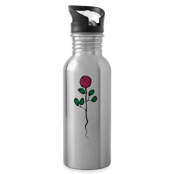 rose - Water bottle with straw - silver - Right