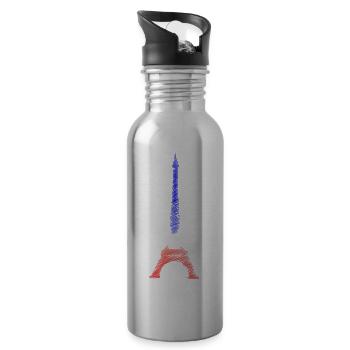 Eiffelturm Paris Bleu Blanc Rouge Habs - Trinkflasche mit integriertem Trinkhalm - Lightsilver - Rechts
