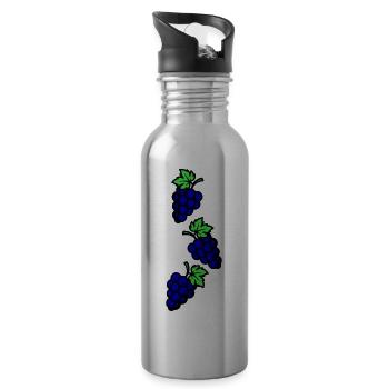 Grapes Symbol Grapes - Water bottle with straw - silver - Right