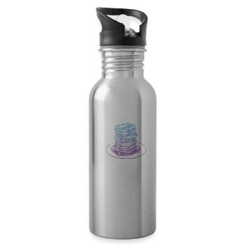 Pancake pancake icon - Water bottle with straw - silver - Right