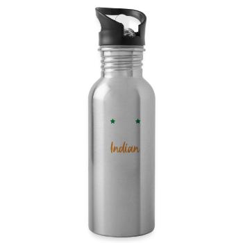 Inde Manger de la nourriture indienne - Gourde avec paille intégrée - argent clair - Droite