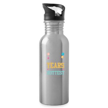 40 years birthday hot - Water bottle with straw - silver - Right