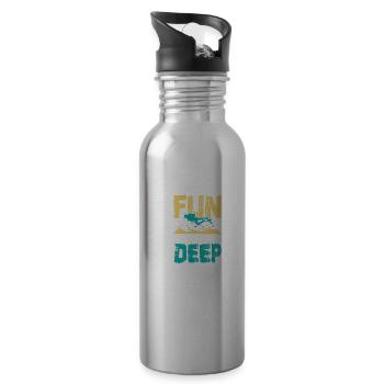 Tauchen Taucher - Trinkflasche mit integriertem Trinkhalm - Lightsilver - Rechts