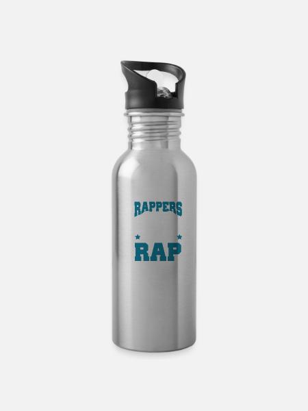 Rappers Rap - Gourde avec paille intégrée - argent clair