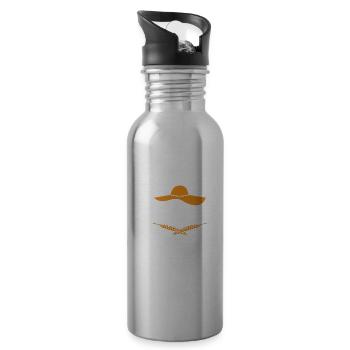 farm girl girl - Water bottle with straw - silver - Right