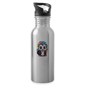 Skunk Cute Kid Color - Water bottle with straw - silver - Right
