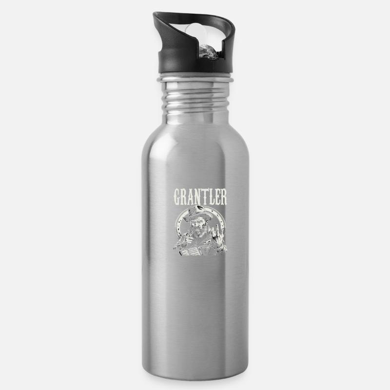 Grantler Grumpy Bavarian dialects Bavaria - Water bottle with straw - silver