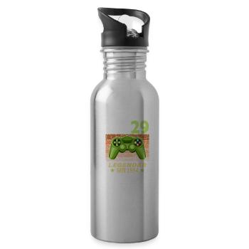29. Geburtstag Gamer zocken Geburtstjahr 1994 - Trinkflasche mit integriertem Trinkhalm - Lightsilver - Rechts