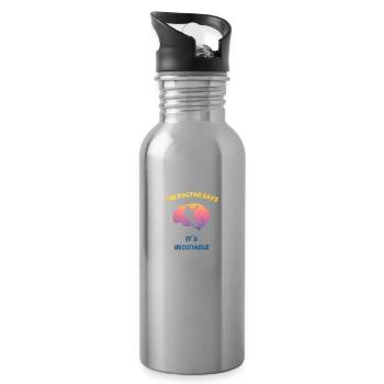 Lacrosse American Sport - Passion Brain - Water bottle with straw - silver - Right