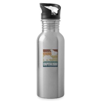 Capitalism Stock Exchange Stock Market Bear Market Stocks - Water bottle with straw - silver - Right